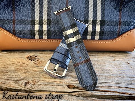 burberry brown leather watch strap|authentic Burberry apple watch band.